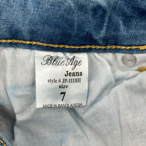 Blue Age Reverse Inside Out High-Waisted Button Fly Slim Fit Jeans Womens 7 - Picture 5 of 9